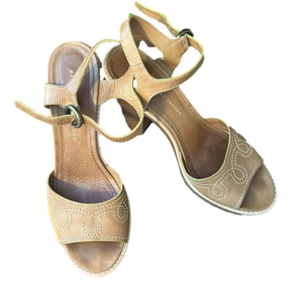 Marc by Marc Jacobs bohemian leather square platform heels - Picture 2 of 5